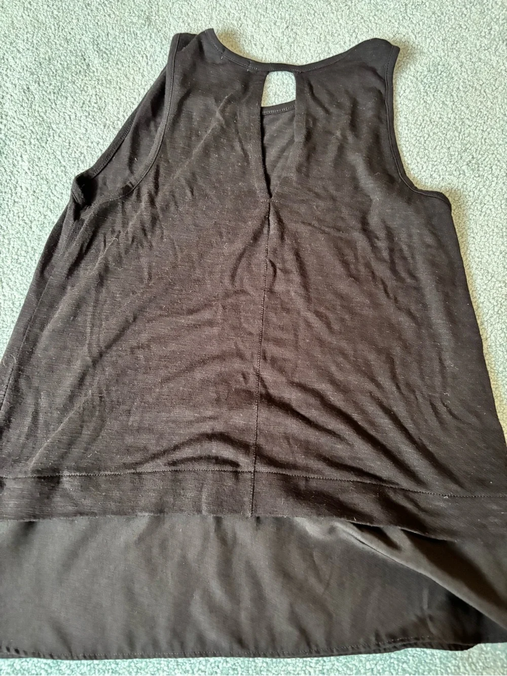 J. Crew Black Sleeveless Tank with Layered Hem